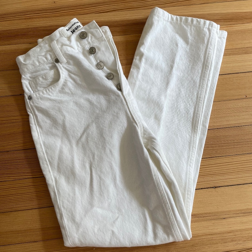 Reformation White Jeans